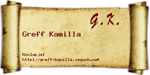 Greff Kamilla névjegykártya